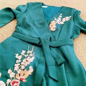 Green silky Cocktail dress